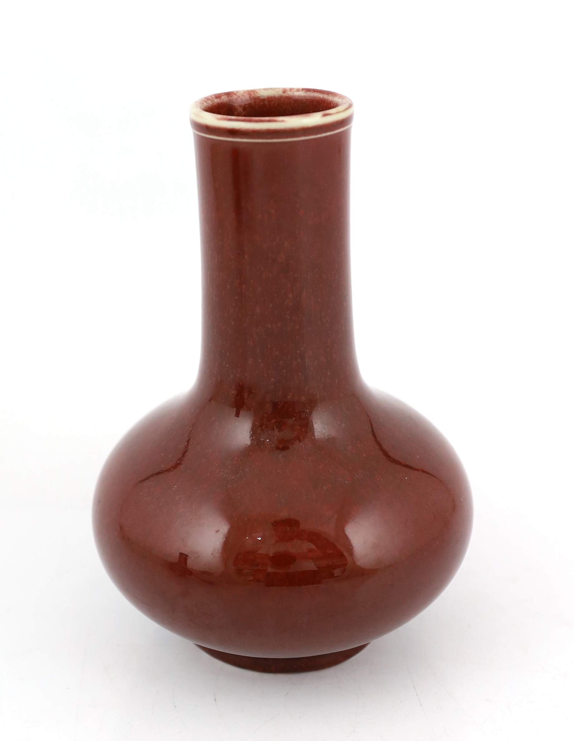 A pair of Chinese sang de boeuf glazed vases, tianqiuping, 19th/20th century